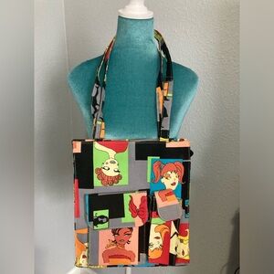 NWOT Vintage looking color block, graphic design purse